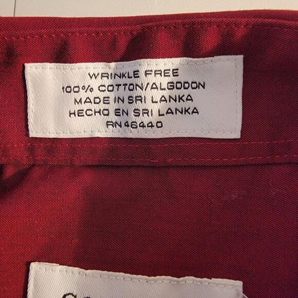 Concept Claiborne Mens Dress Shirt Button Down Long Sleeve Sz15.5 34/35 Burgundy - Picture 4 of 11